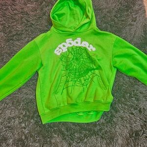 Green Sp5der Hoodie Medium
